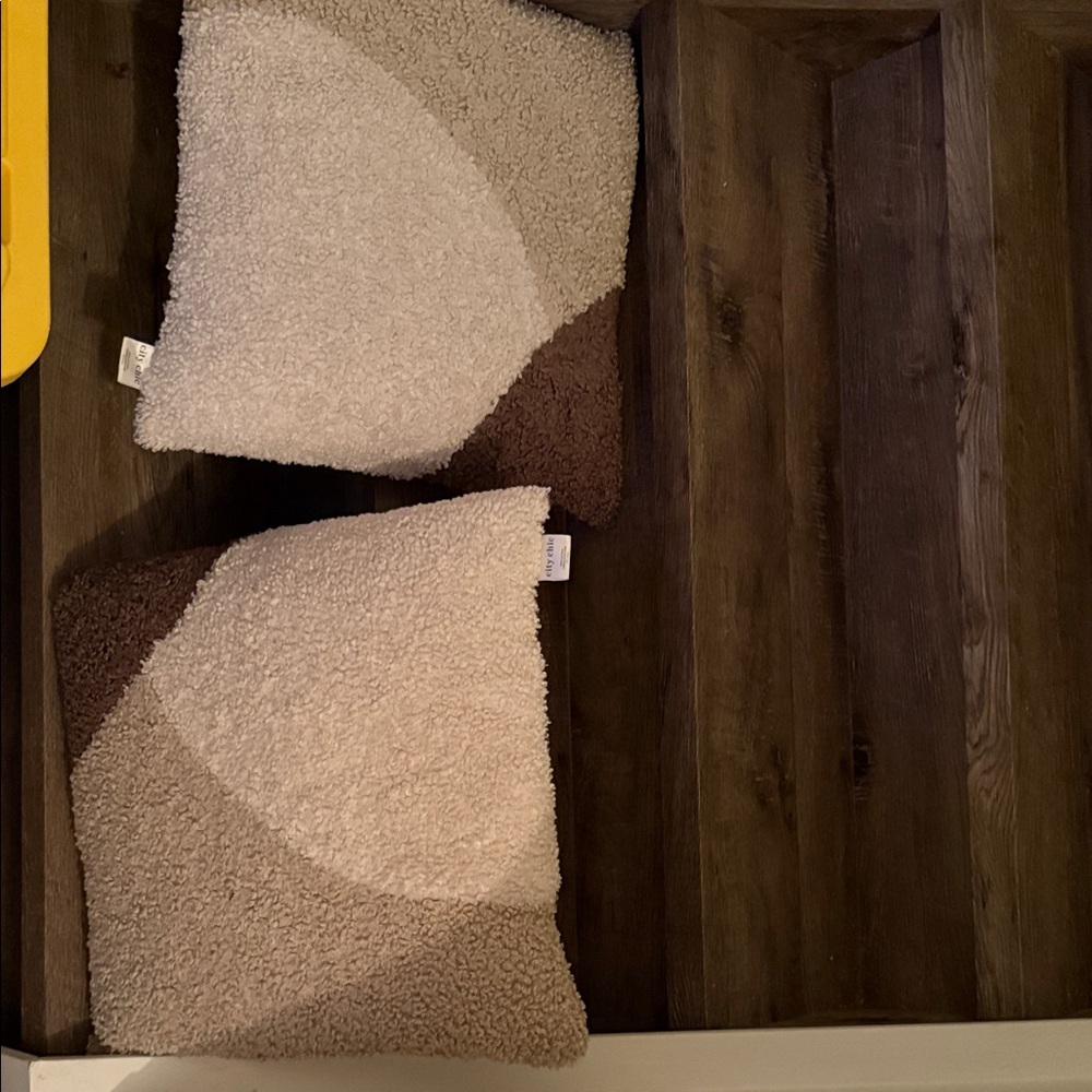 City Chic Cream and Brown Textured Pillows